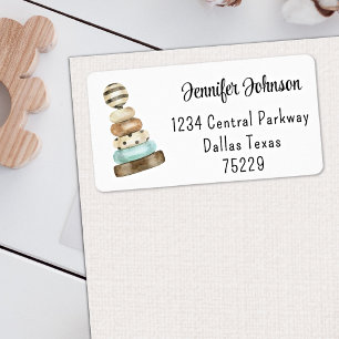Vintage Stapelspielzeug Boho-Baby-Party-Adresse Adressaufkleber