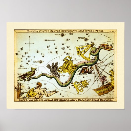 Vintage Star Map - Sternbild-Atlas Poster (Vorne)