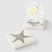 Vintage Starfish-Antiken-Stern-Fisch-Schablone Steinuntersetzer (Seitenansicht)