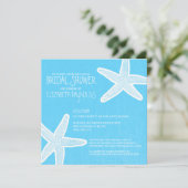 Vintage Starfish Beach Bridal Dusche Einladungen (Stehend Vorderseite)