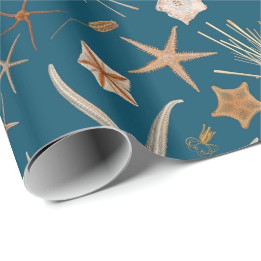 Vintage Starfish Geschenkpapier (Rolleneckpunkt)
