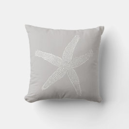 Vintage Starfish Illustration in Grau Kissen