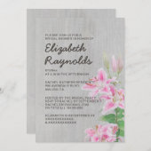 Vintage Stargazer Lily Bridal Dusche Einladungen (Vorne/Hinten)
