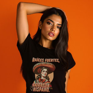 Vintage Starke Wurzeln Hispano Spanisches Herz T-Shirt