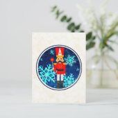 Vintage Starry Night Christmas Nutcracker Feiertagspostkarte (Stehend Vorderseite)