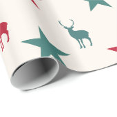 Vintage Stars und Rentierpapier Geschenkpapier (Rolleneckpunkt)