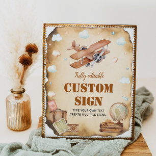 Vintage Starttafelunterschrift für das Flugzeug Poster
