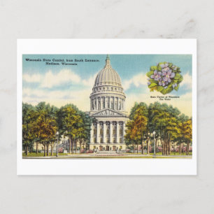 Vintage State Capitol in Madison, Wisconsin Postkarte