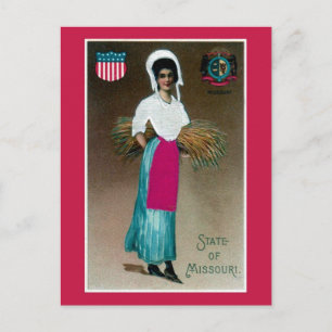 Vintage State Girl of Missouri Postkarte