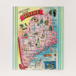 Vintage State of Maine 16x20 Puzzle