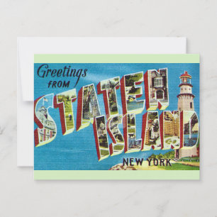 Vintage Staten Island NY  Postkarte