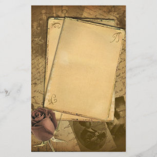 Vintage Stationierung alter Rose Briefpapier