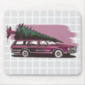 Vintage-Stationswagen-Weihnachtsbaum-Gitternetz-Ma Mousepad (Vorne)