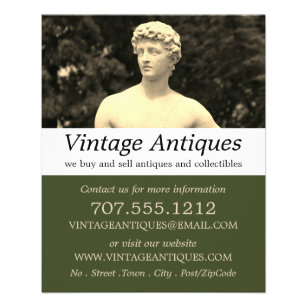 Vintage Statue, Antiquitätenhändler, Geschäft Flyer