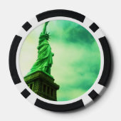 Vintage-Statue-der-Freiheit-Pokerkarten Pokerchips (Rückseite)