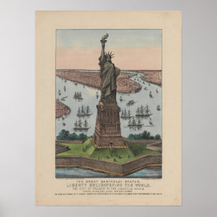 Vintage-Statue der Freiheit Poster