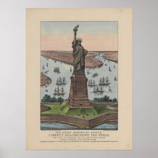 Vintage-Statue der Freiheit Poster (Vorne)