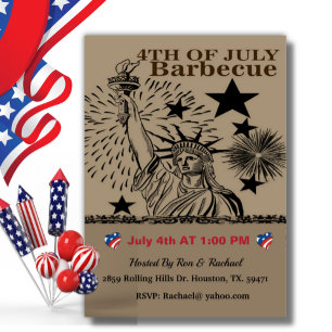 Vintage-Statue-of-Liberty-4.-Juli-Barbecue  Einladung