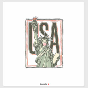 Vintage Statue of Liberty Bubblegum Grafik T-Shirt Aufkleber