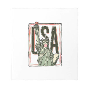 Vintage Statue of Liberty Bubblegum Grafik T-Shirt Notizblock