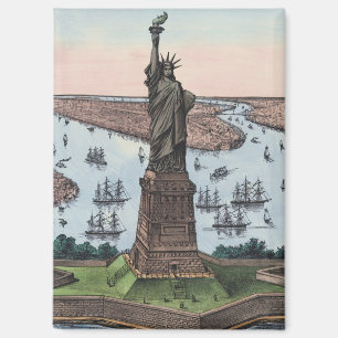 Vintage-Statue of Liberty-New-York-Hafen-Kunst 188 Magnet