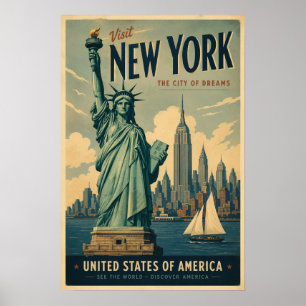 Vintage Statue of Liberty New York Reise Poster