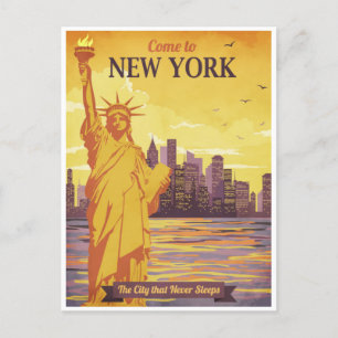 Vintage-Statue of Liberty New York Vereinigte Staa Postkarte