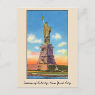 Vintage-Statue-of-Liberty-NYC-Postkarte Postkarte