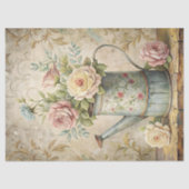 Vintage, staubige rosa Rosenbukett Seidenpapier (Vorderseite)