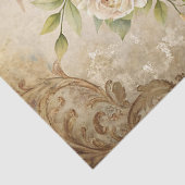 Vintage, staubige rosa Rosenbukett Seidenpapier (Detail)