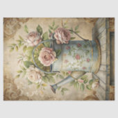 Vintage, staubige rosa Rosenbukett Seidenpapier (Vorderseite)