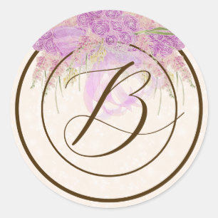 Vintage- Staubtüll-Rosenstrauß und Orchideen-Ombre Runder Aufkleber