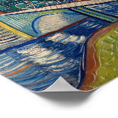 Vintage Steam Engine crossing Bridge painting Poster (Ecke)