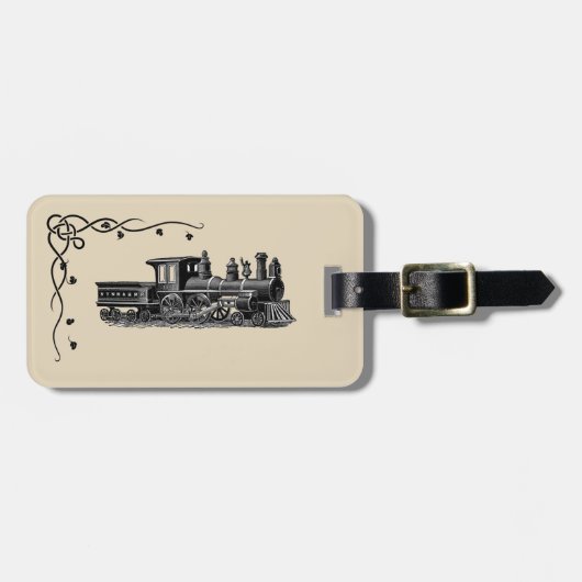 Vintage Steam Engine Gepäckanhänger (Vorderseite horizontal)