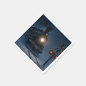 Vintage Steam Engine Locomotive In Winter Serviette (Ecke)