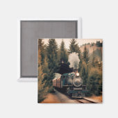 Vintage Steam Engine Train Magnet (Vorderseite/Rückseite)