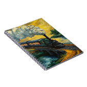 Vintage Steam Engine Train Painting Notizblock (Rechte Seite)