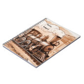 Vintage Steam Engine Train Sketch Notizblock (Linke Seite)