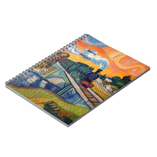 Vintage Steam Engine Train Sketch Notizblock (Linke Seite)