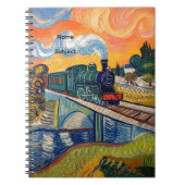 Vintage Steam Engine Train Sketch Notizblock (Vorderseite)