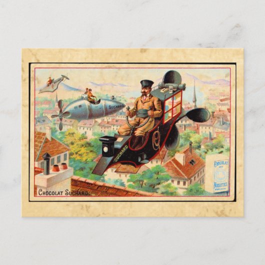 Vintage Steam Punk Werbung Postkarte (Vorderseite)