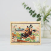 Vintage Steam Punk Werbung Postkarte (Stehend Vorderseite)
