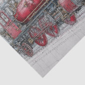 Vintage Steam Train Blueprint Seidenpapier (Ausschnitt)