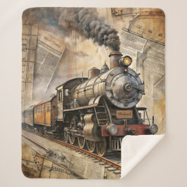 Vintage Steam Train Gift w/ Name Sherpadecke