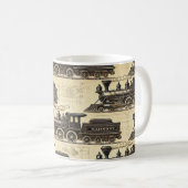 Vintage Steam Train Pattern | Heritage Railway Mug Kaffeetasse (VorderseiteRechts)