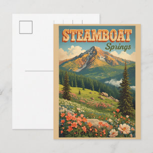 vintage Steamboat Springs Colorado Berggeschenke Feiertagspostkarte