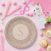 Vintage Steampunk Alt Lock Key Red Poppe Pappteller (Party)