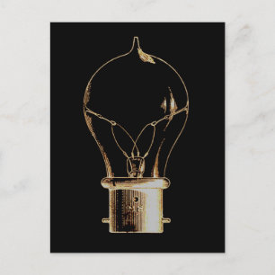 Vintage Steampunk Art Glühbirne Postkarte