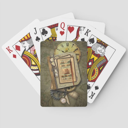Vintage Steampunk Bicycle® Playing Cards Spielkarten (Rückseite)
