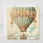 Vintage-Steampunk-Blauer Heißluftballon (Vorderseite)